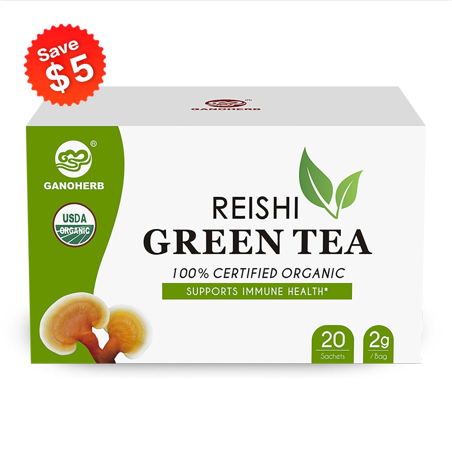 Reishi Mushroom Extract Green Tea Bag Instant Tea