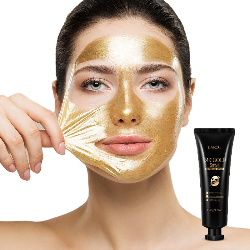 Gold foil peeling mask for pore cleansing and skin care, 24k 50g container.