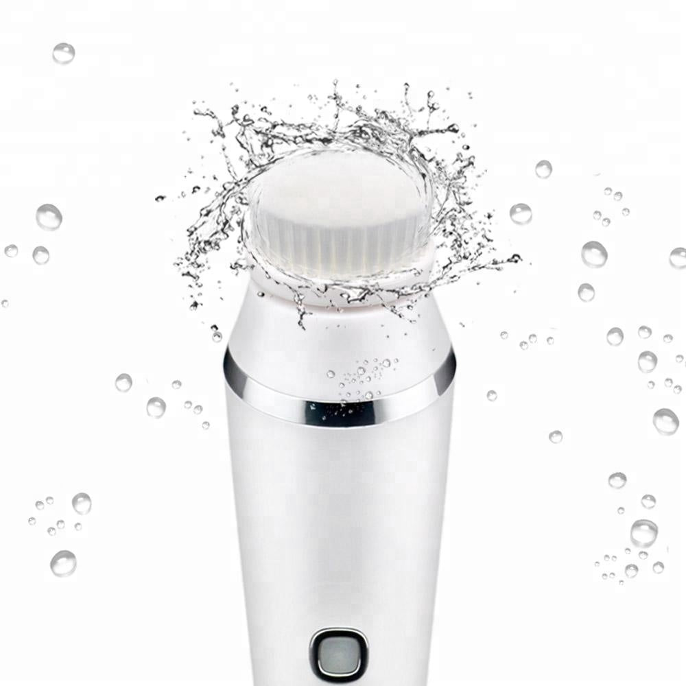 Waterproof rechargeable facial cleansing brush for deep pore cleaning.