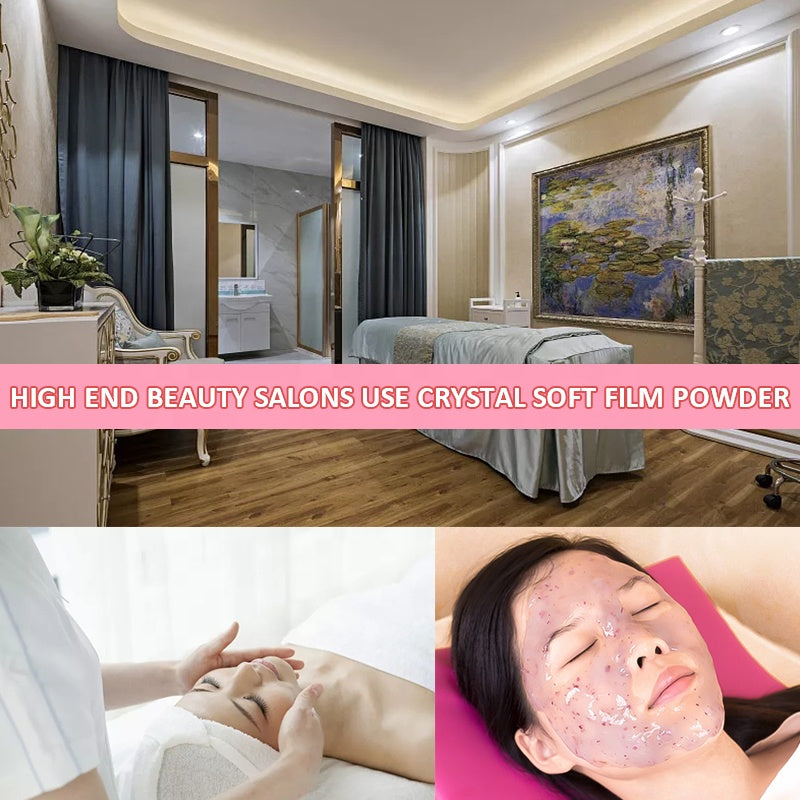 Spa beauty salon room with modern decor and facial treatment using hydro jelly mask powder.