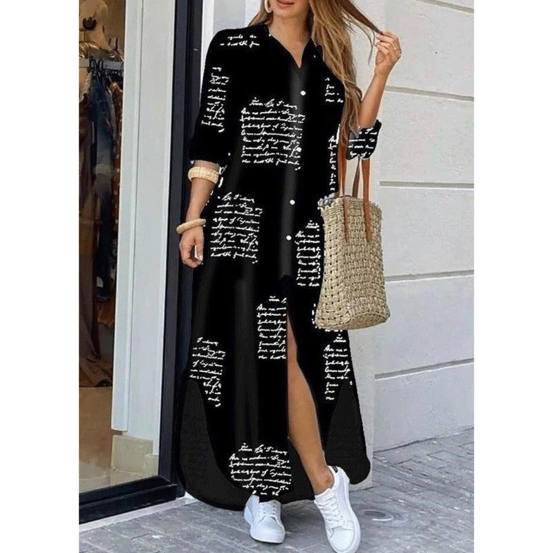 Hot sale summer shirt dress, autumn fashion, casual long plus size women's clothing.
