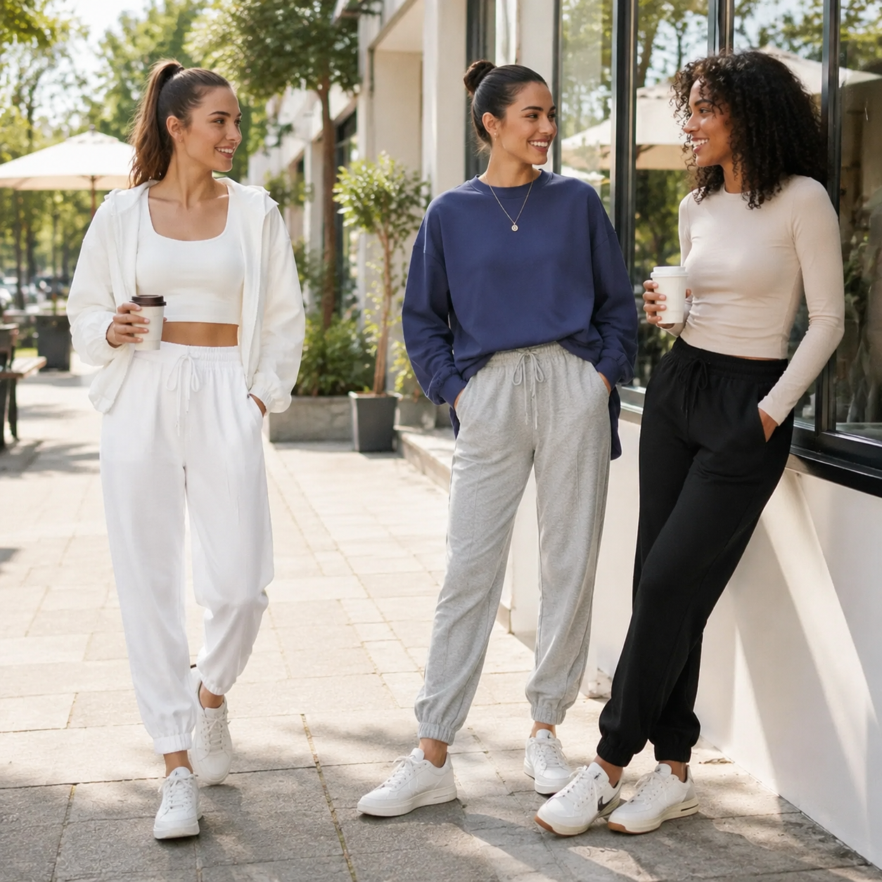 Women's lightweight casual trousers in comfortable loose fit style