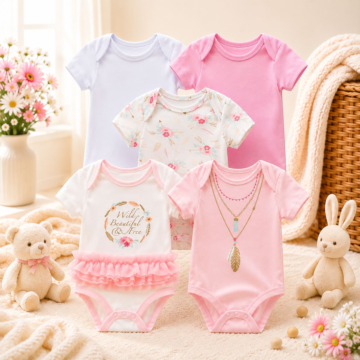 Kids clothing collection with stylish, comfortable, and affordable outfits for babies, toddlers, boys, and girls.