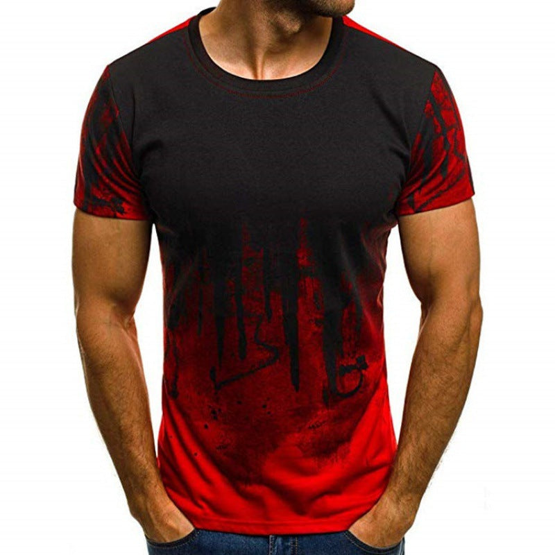 Abstract Graphic Tee short-sleeve black and red gradient front view