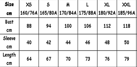 Mens Graphic T Shirt size chart from XS to XXL in centimetres