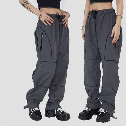Trousers Full Zipper Loose Casual Pants