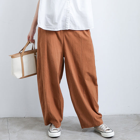 Linen Lantern Large Size Loose Trousers Women Leisure Pants Fat Trousers