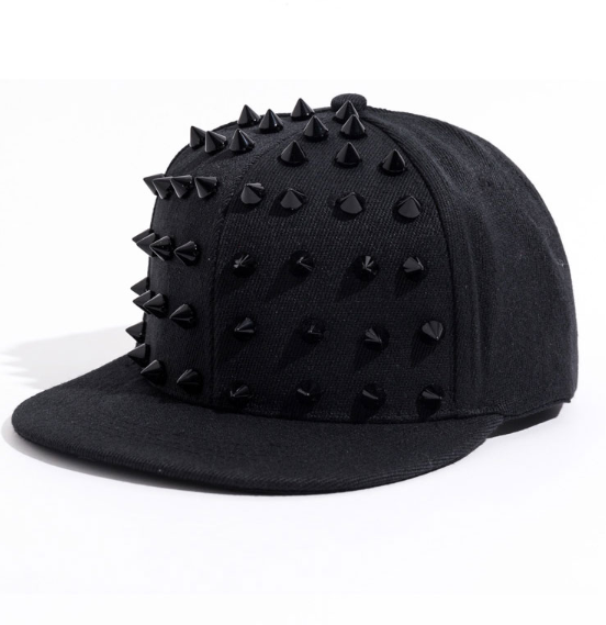 Black Rivet Hat with black spikes