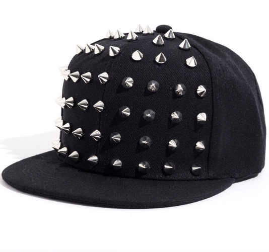 Black Rivet Hat with silver spikes