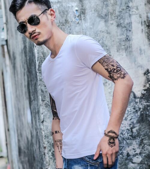 Mens Lightweight Summer T-Shirt in white with a fitted casual look