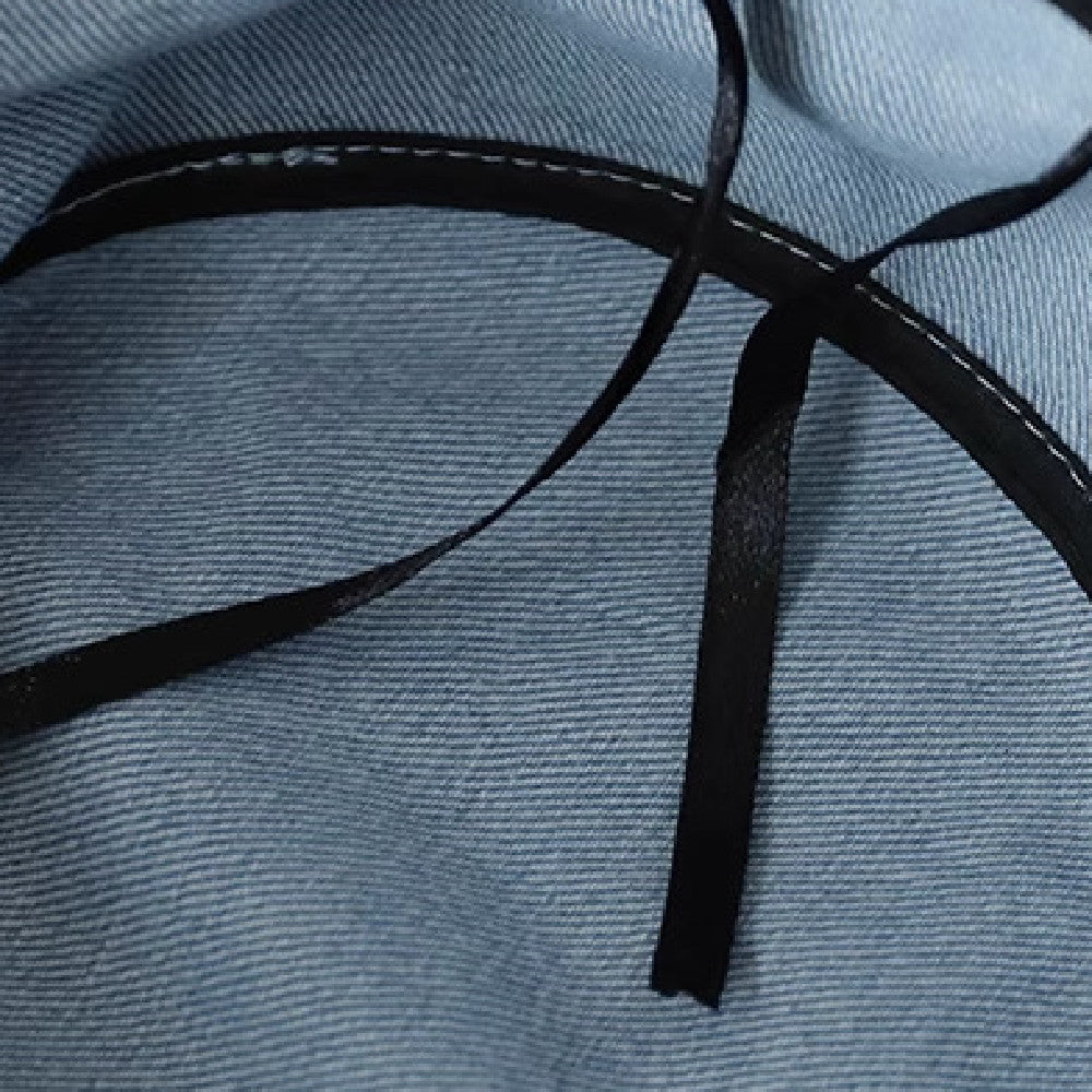 Vintage Washed Bucket Hat interior close-up showing the inner fabric, black seams and adjustment ties.