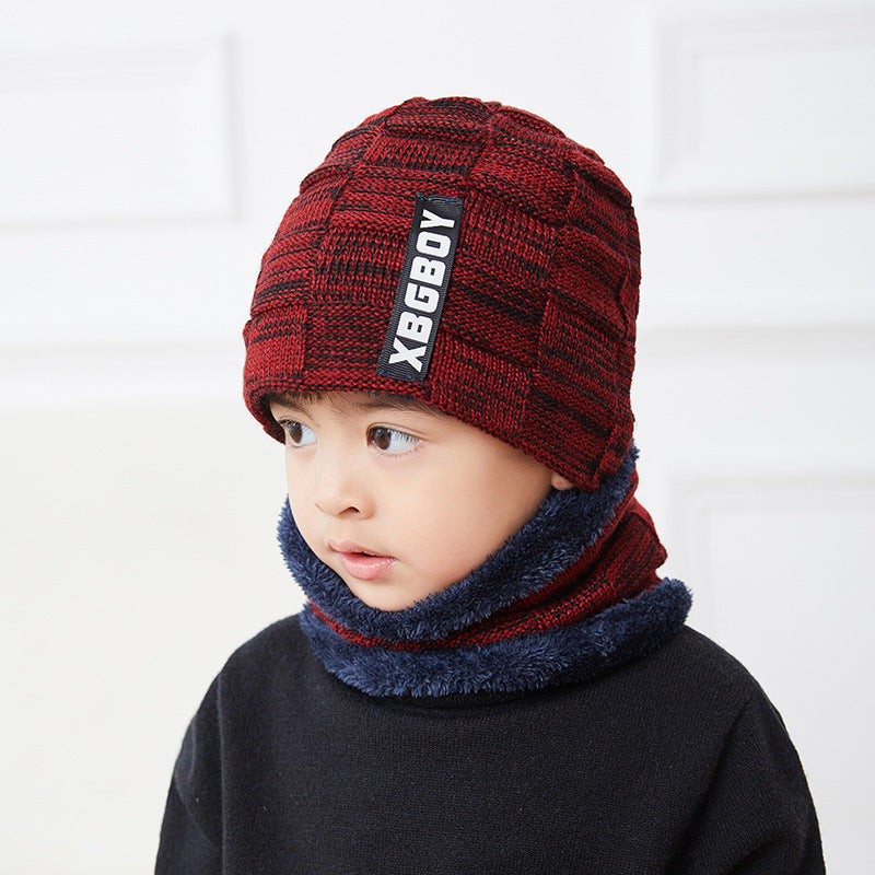 Winter Knit Hat and Snood Set in Wine Red