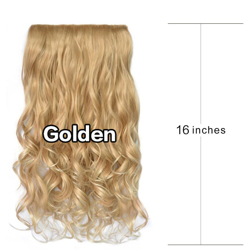 Curly Clip In Hair Extension in golden blonde 16-inch style