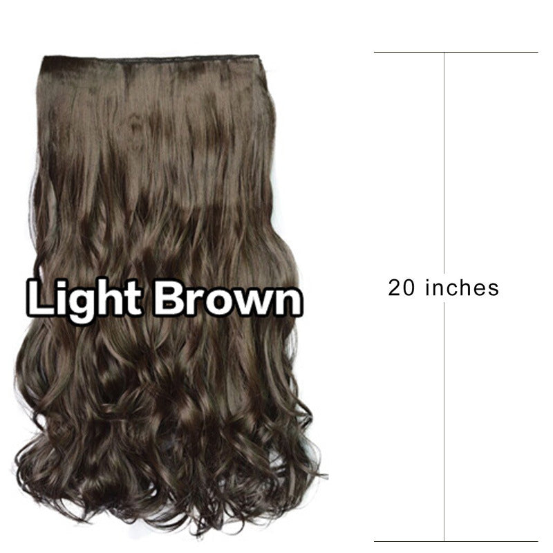 Curly Clip In Hair Extension in light brown 20-inch style