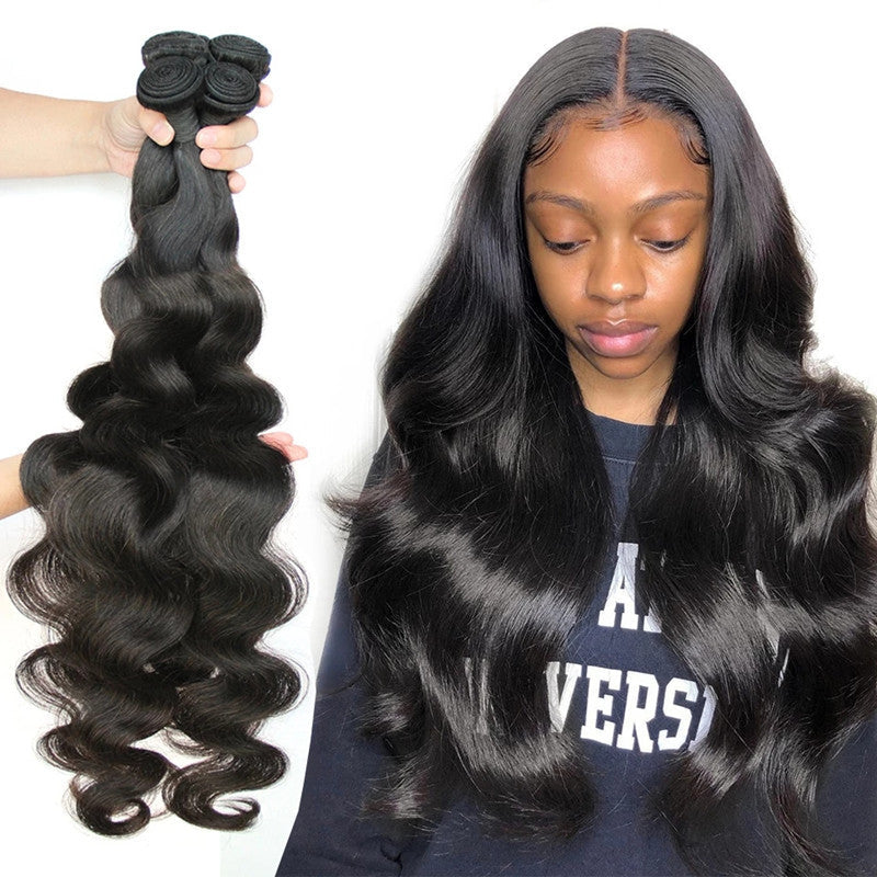 Curly Curtain Hair Extensions i sort med bløde bølger fra LA BELLE DANOISE, 16-24 tommer.