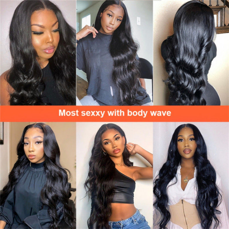 Curly Curtain Hair Extensions worn in long glossy body-wave styles