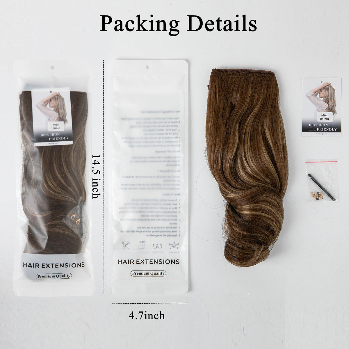 Curly Halo Hair Extension packaging details with enclosed hairpiece