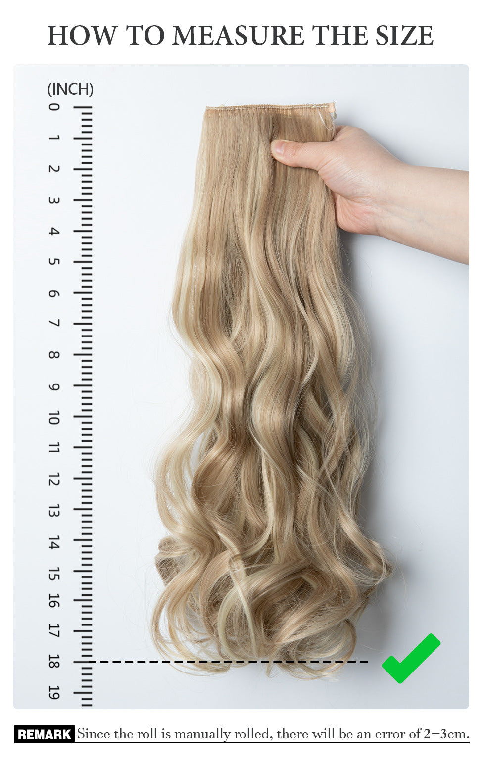 Curly Halo Hair Extension size measurement guide for choosing the correct fit