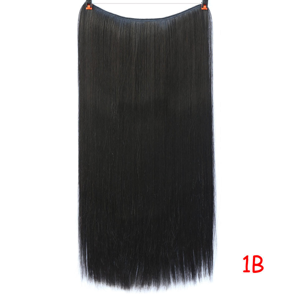 Fish Line Hair Extension in 1B natural black straight style