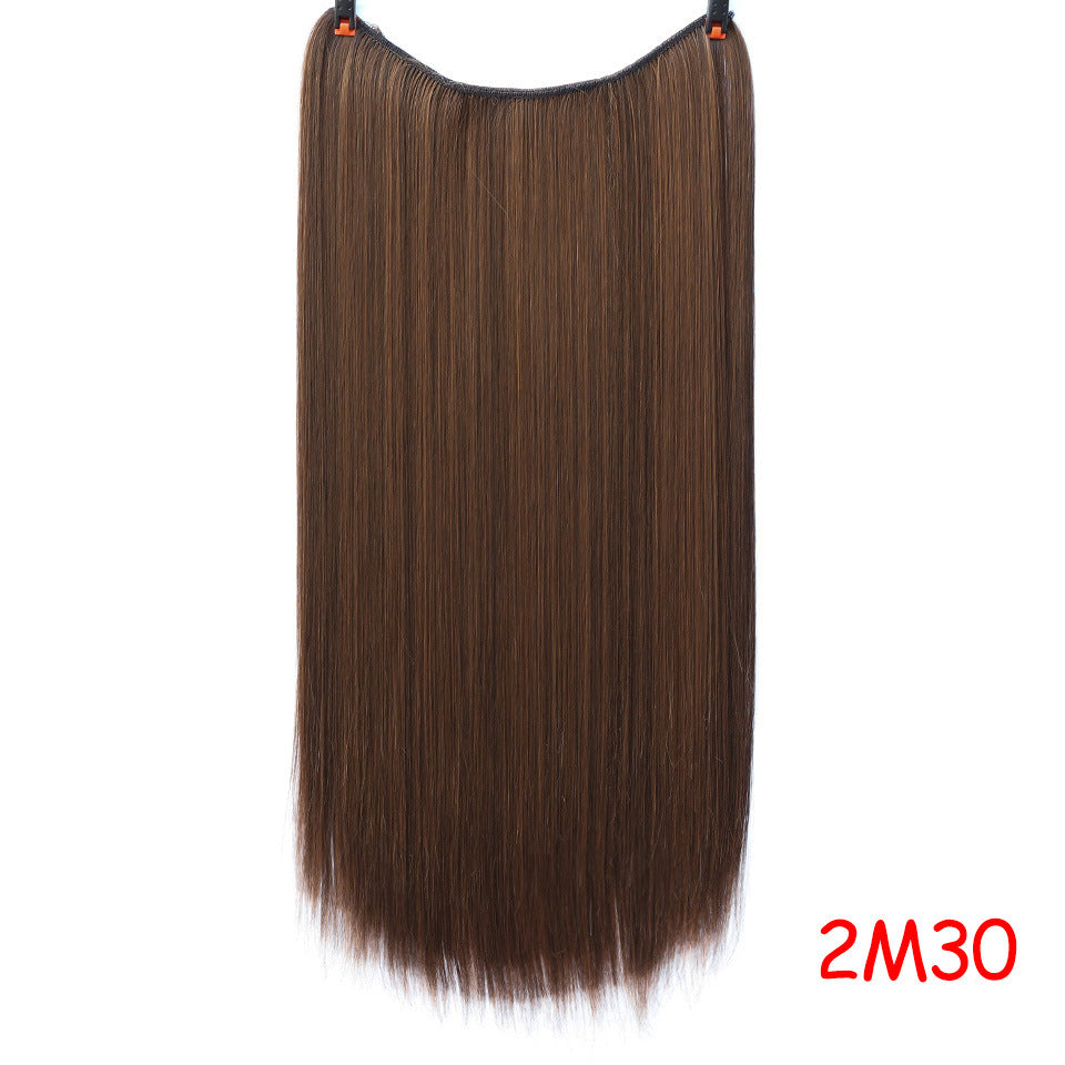 Fish Line Hair Extension in 2M30 brown straight 22-inch style
