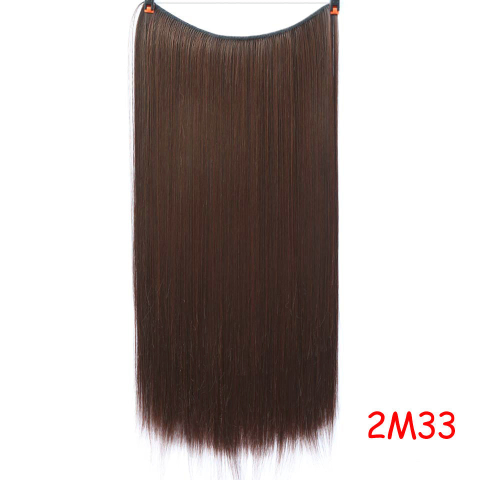 Fish Line Hair Extension in 2M33 dark brown straight style