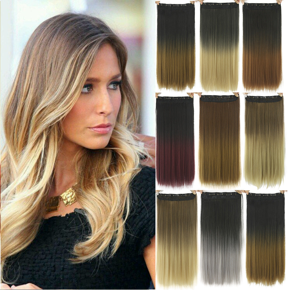 Gradient Clip In Hair Extension colour collection with blonde model