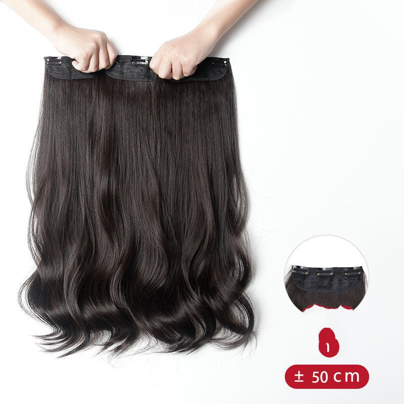 Invisible Big Wave Hair Extension in Brown Black with soft 50 cm waves