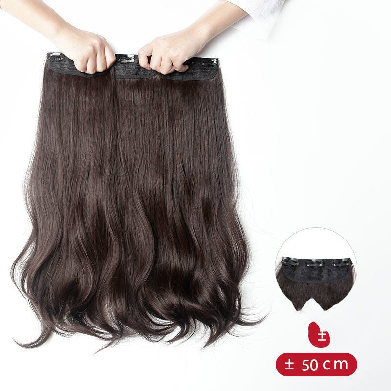  Invisible Big Wave Hair Extension in Dark Brown with one-piece clips