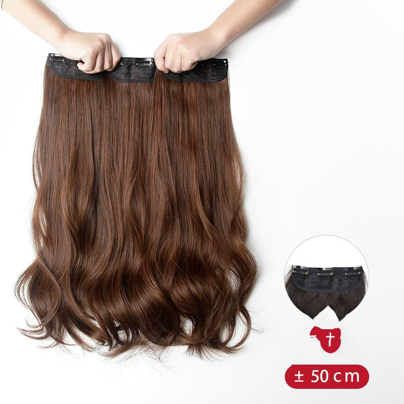 Invisible Big Wave Hair Extension in Light Brown with flowing waves