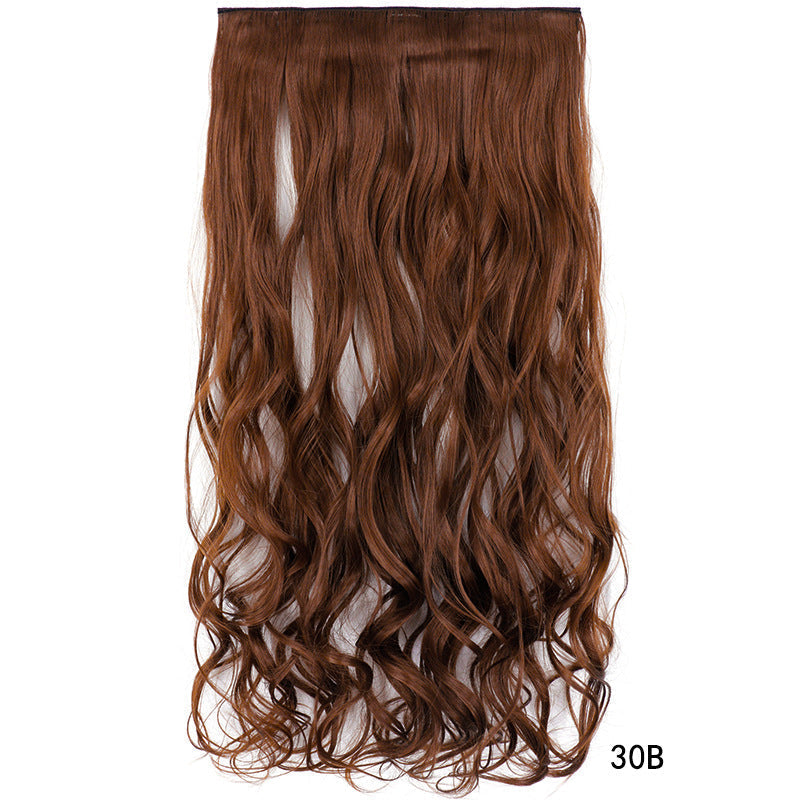 Long Curly Clip In Hair Extension in warm auburn brown shade