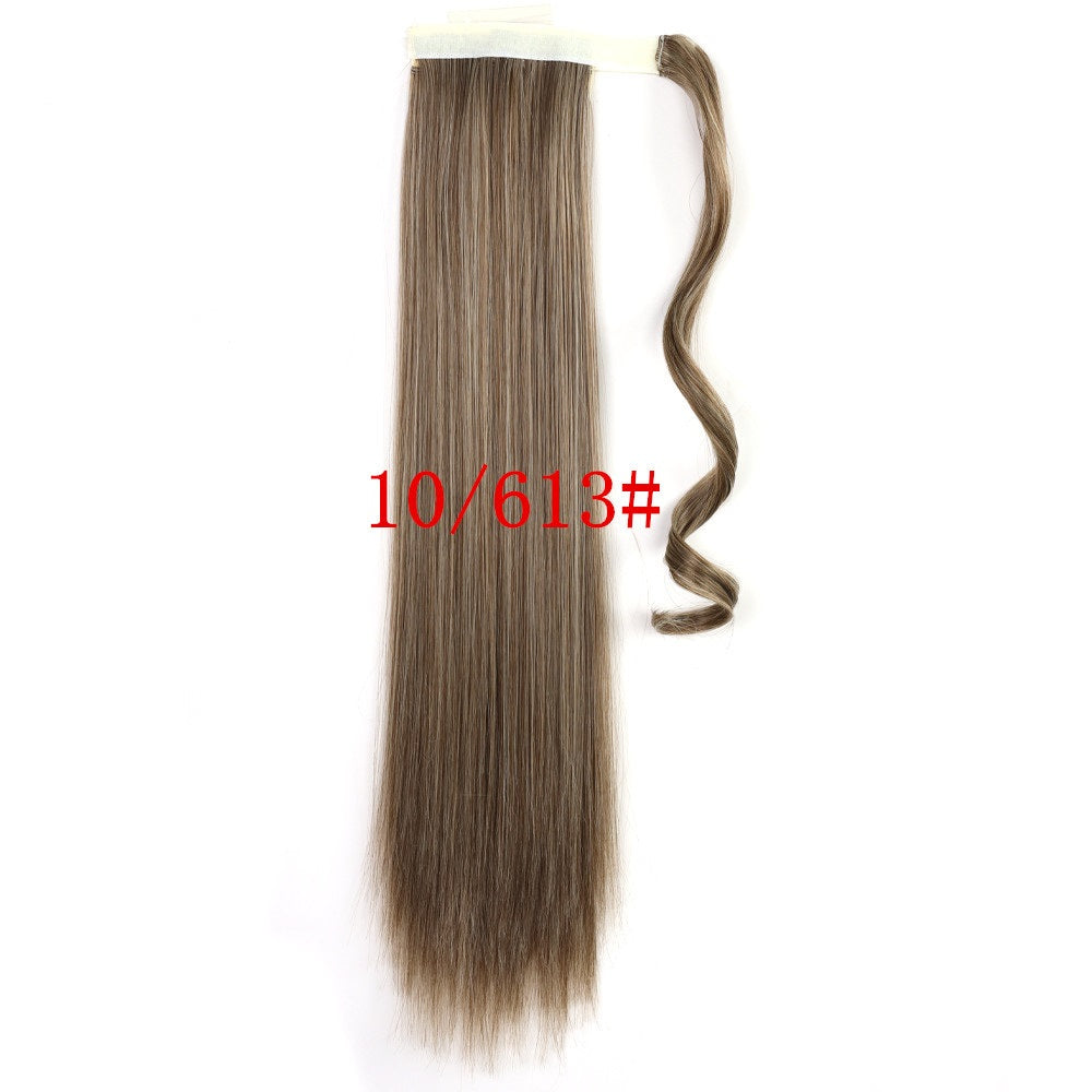 Long Straight Ponytail Extension in 10 613 blended blonde