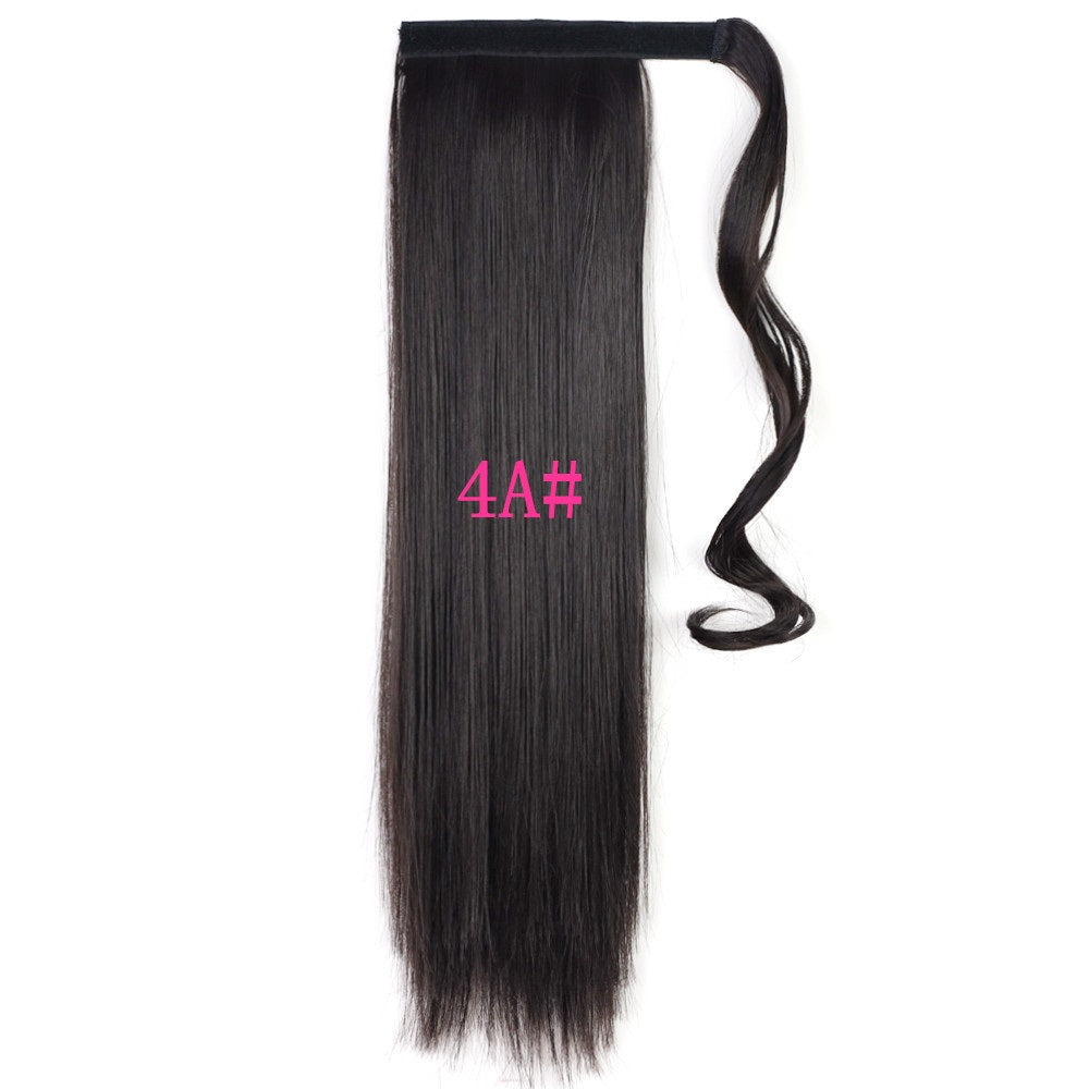 Long Straight Ponytail Extension in 4A dark brown