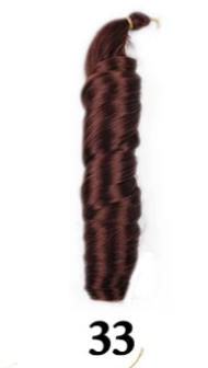 Loose Wave Crochet Hair Extensions in colour 33 dark auburn waves