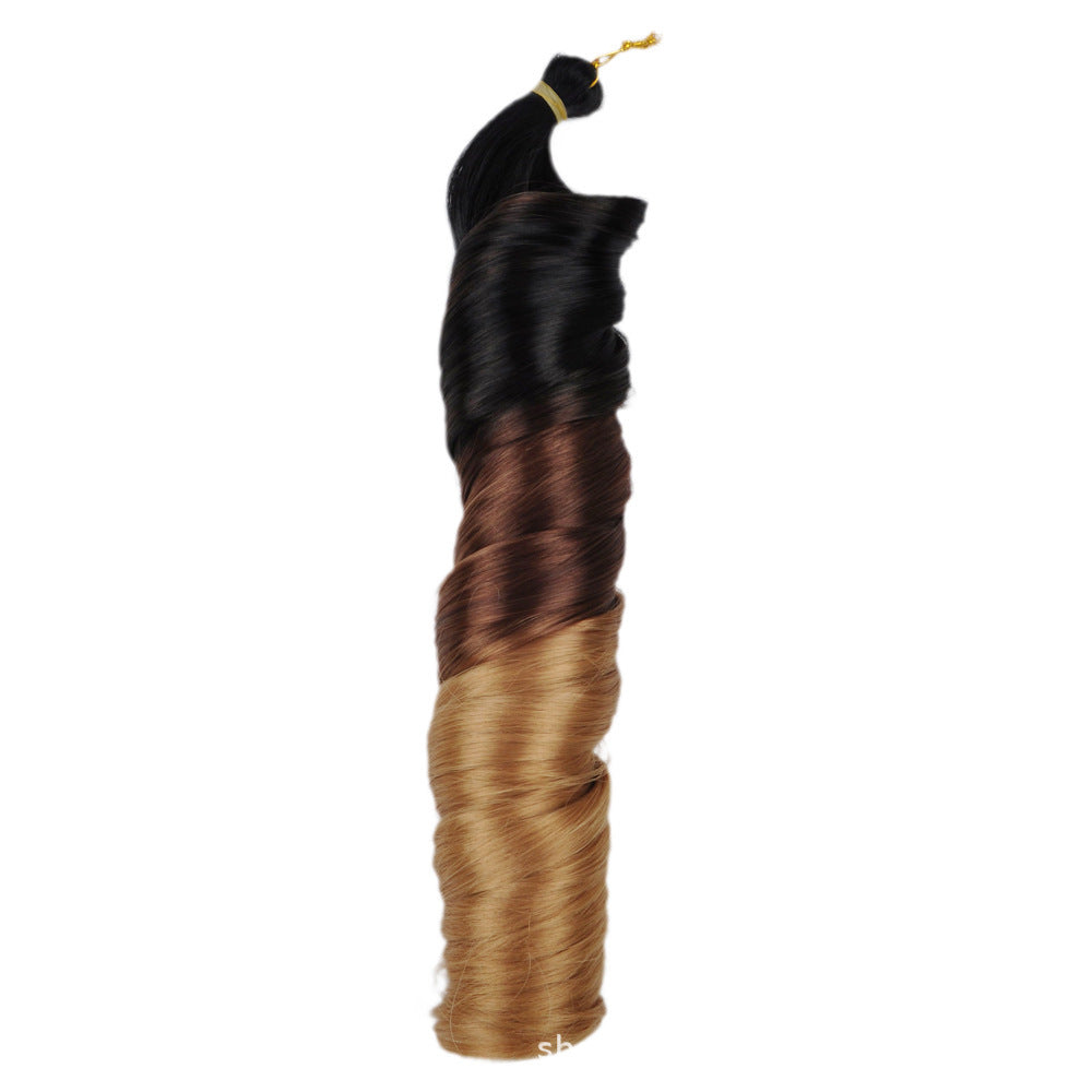 Loose Wave Crochet Hair Extensions in C14 dark brown curved waves