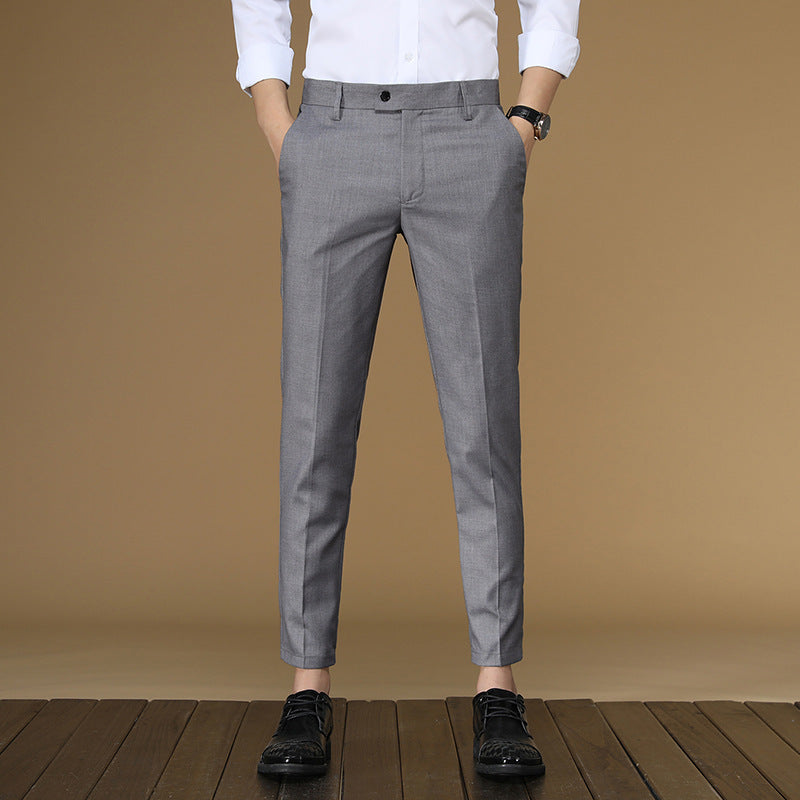 Mens British Style Trousers in grey slim fit