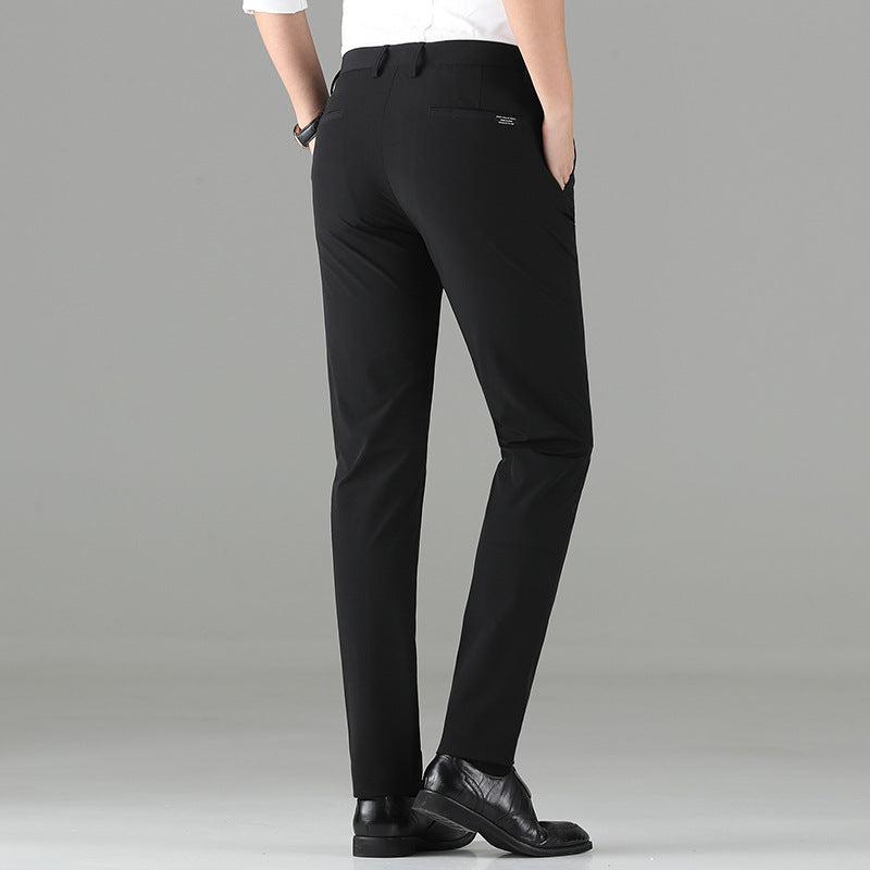 Mens Slim Fit Business Trousers in black side view