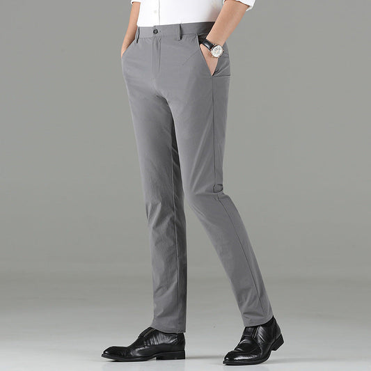 Mens Slim Fit Business Trousers in grey on model