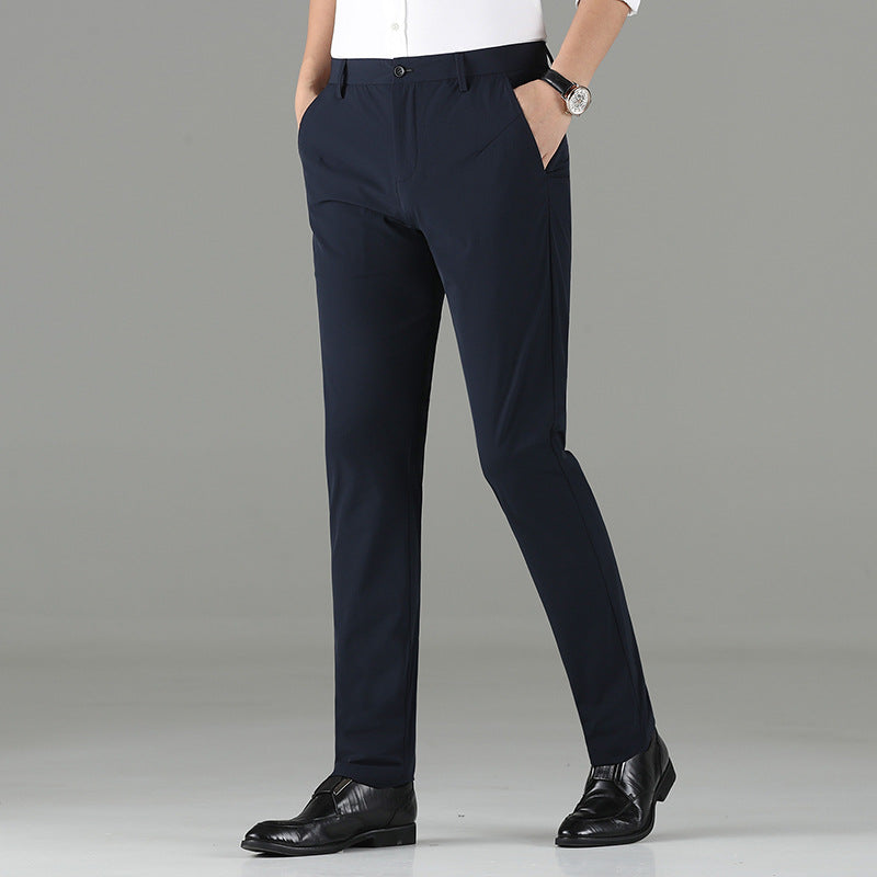 Mens Slim Fit Business Trousers in navy blue office style