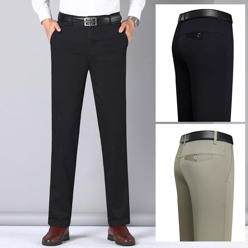 Mens Straight Leg Pants in black and grey front and back views