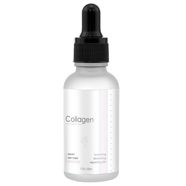 Collagen Serum colourless facial formula in a dropper bottle