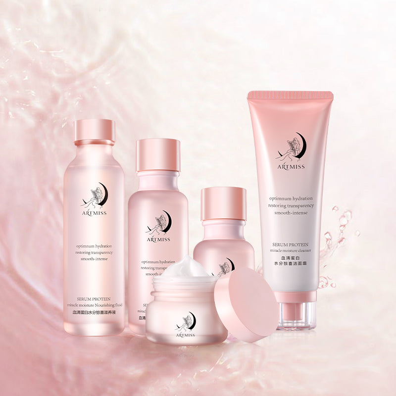 Korean skincare set with anti-aging, whitening and moisturizing benefits, featuring private label organic products.
