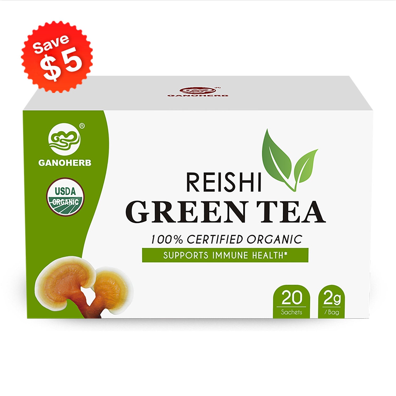 Reishi Mushroom Extract Green Tea Bag Instant Tea