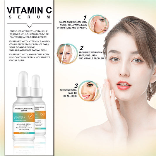 Organic Whitening & Anti-Aging Face Serum with Vitamin C, 30ml - Moisturizing and Brightening Skincare Solution.