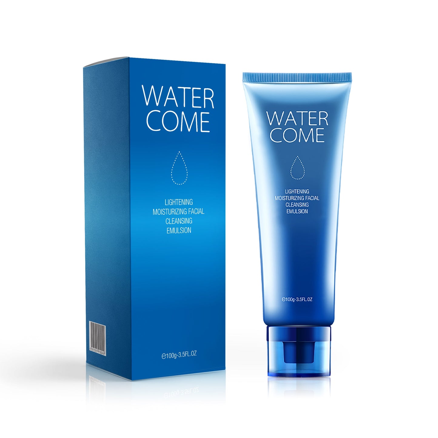 Aloe vera vegan organic face wash in blue packaging, private label, deep cleansing and whitening.