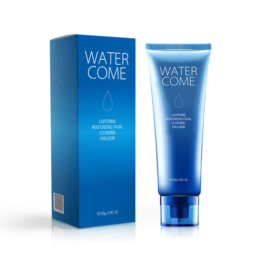 Aloe vera vegan organic face wash in blue packaging, private label, deep cleansing and whitening.