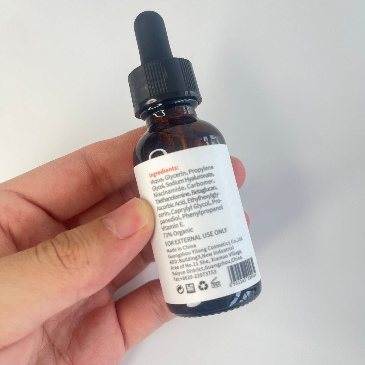 Vitamin C Face Serum close-up showing nourishing dropper and lightweight hydrating formula.