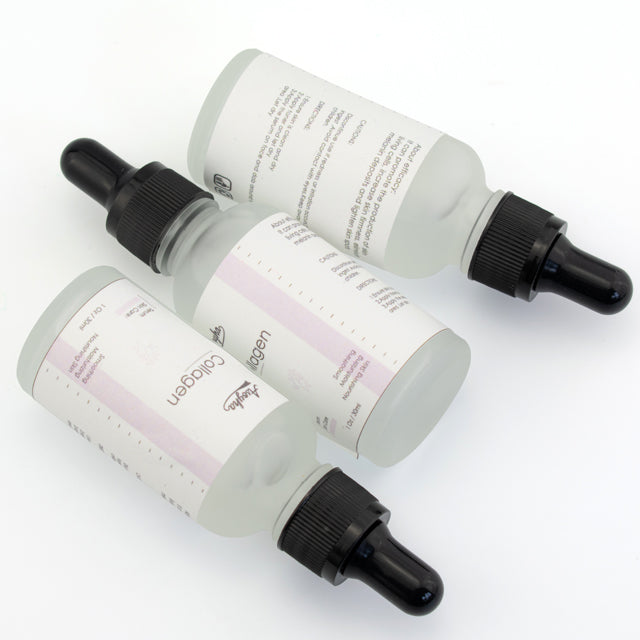 Collagen Serum bottles arranged for skincare product presentation