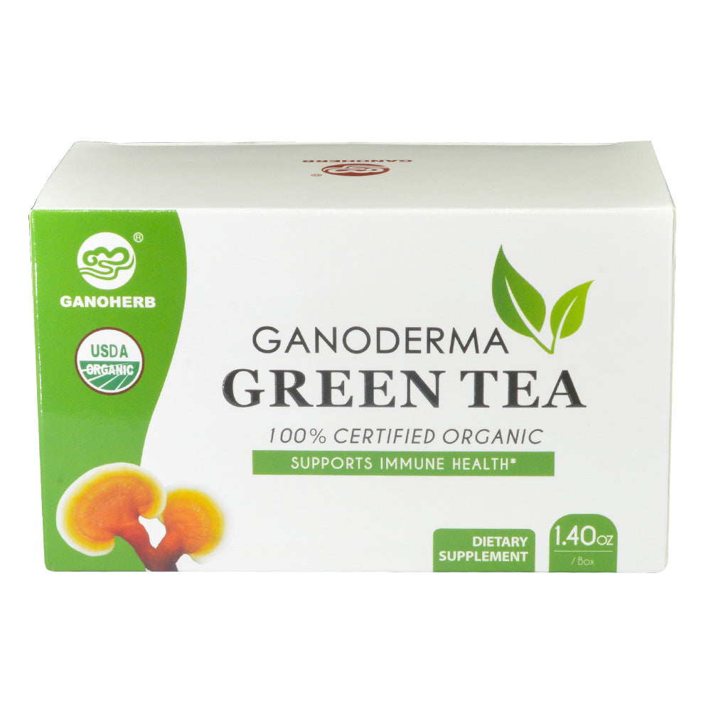 Reishi Green Tea GanoHerb box containing 20 individual sachets